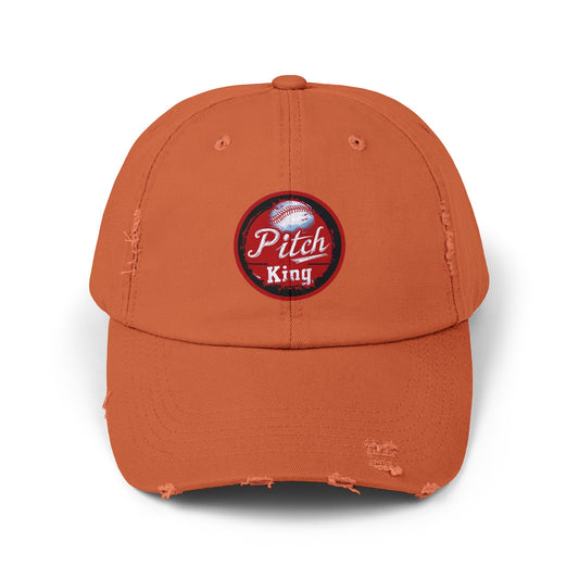 Pitch King Baseball - Unisex Distressed Cap by Lifetime Wishes