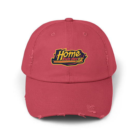 Baseball Home Run Hero Unisex Distressed Cap