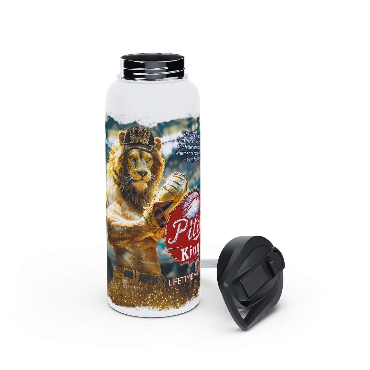 Pitch King Lion - Stainless Steel Water Bottle, Standard Lid