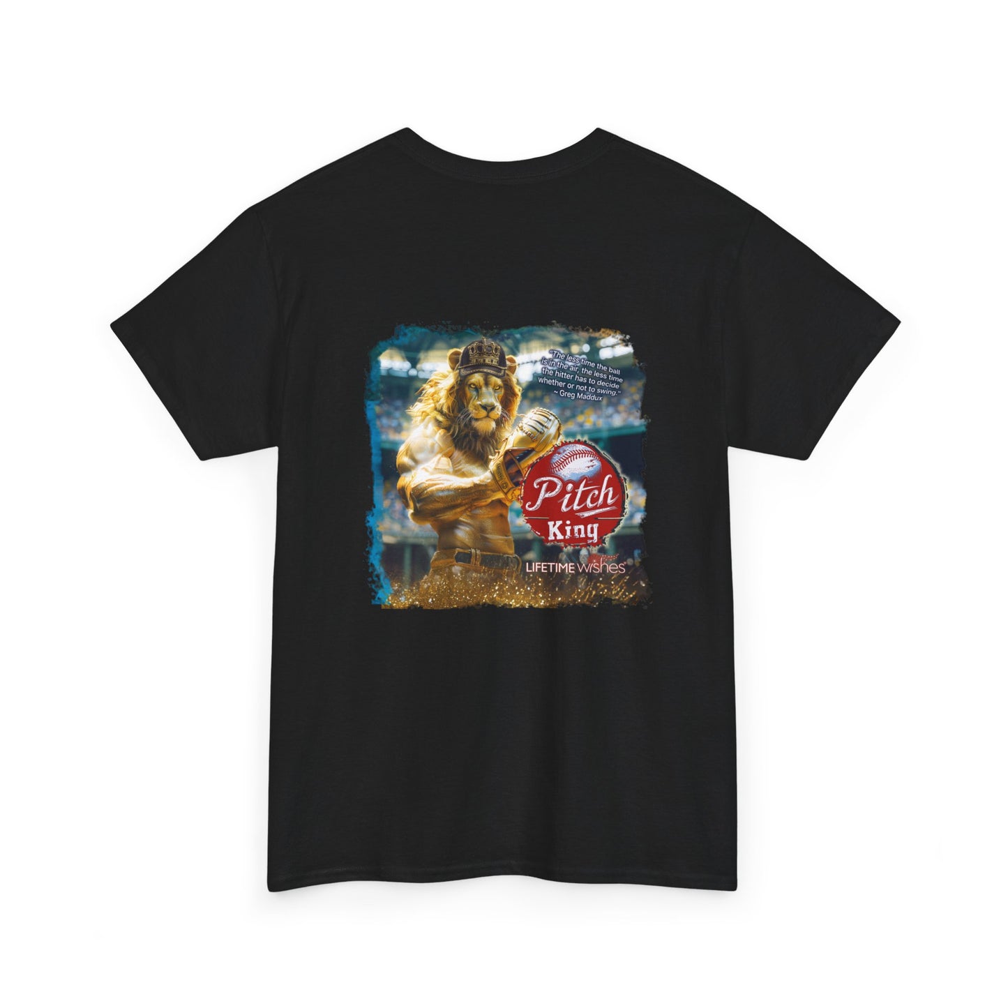 Baseball Pitch King Lion - Adult Unisex Heavy Cotton Tee