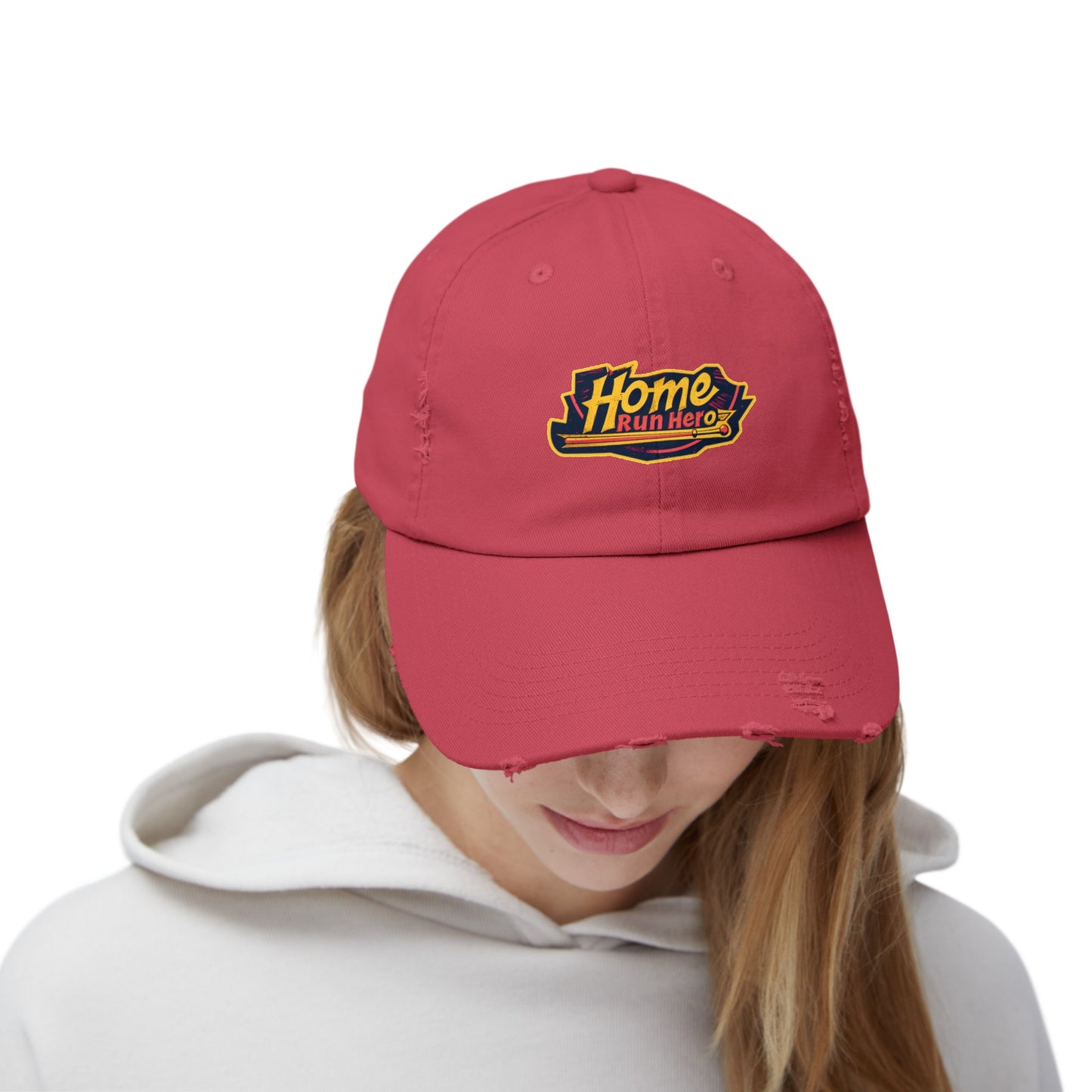 Baseball Home Run Hero Unisex Distressed Cap