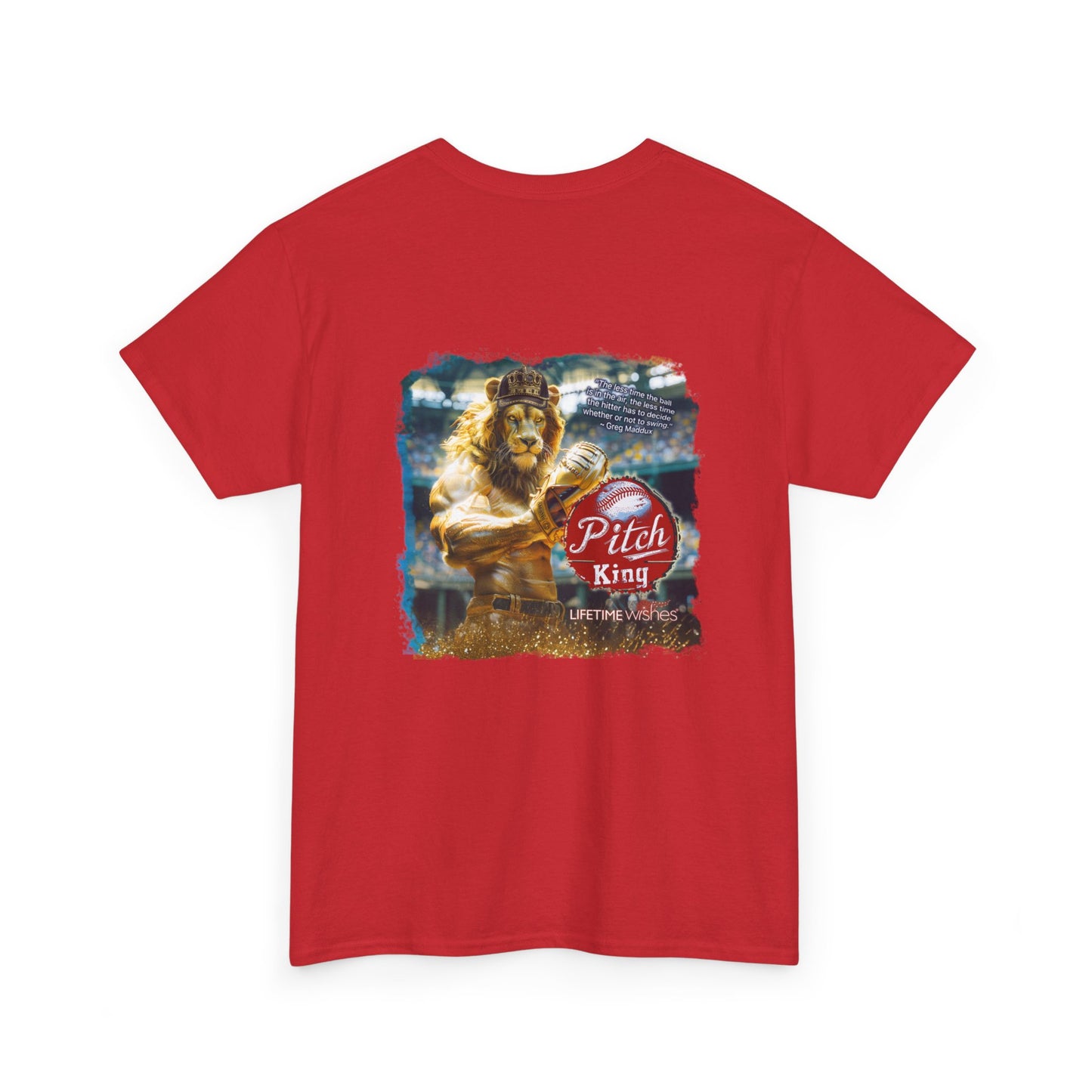 Baseball Pitch King Lion - Adult Unisex Heavy Cotton Tee