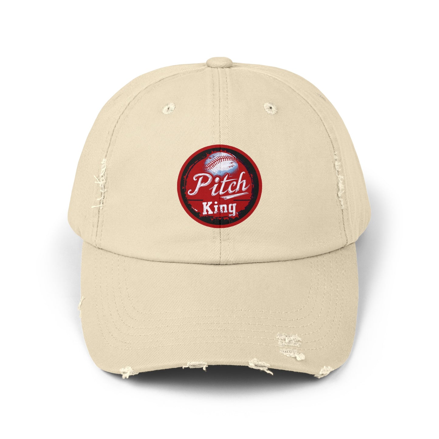 Pitch King Baseball - Unisex Distressed Cap by Lifetime Wishes