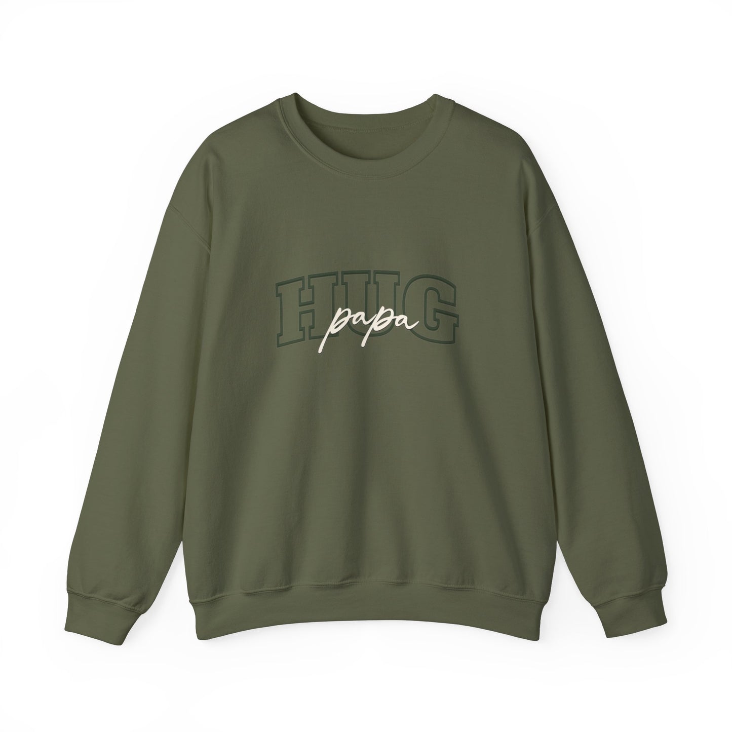 Papa Hug Sweatshirt  Unisex Heavy Blend™ Crewneck Sweatshirt,  Vintage Sweatshirt, College Sweatshirt, Retro Sweatshirt, Adult, Oversized