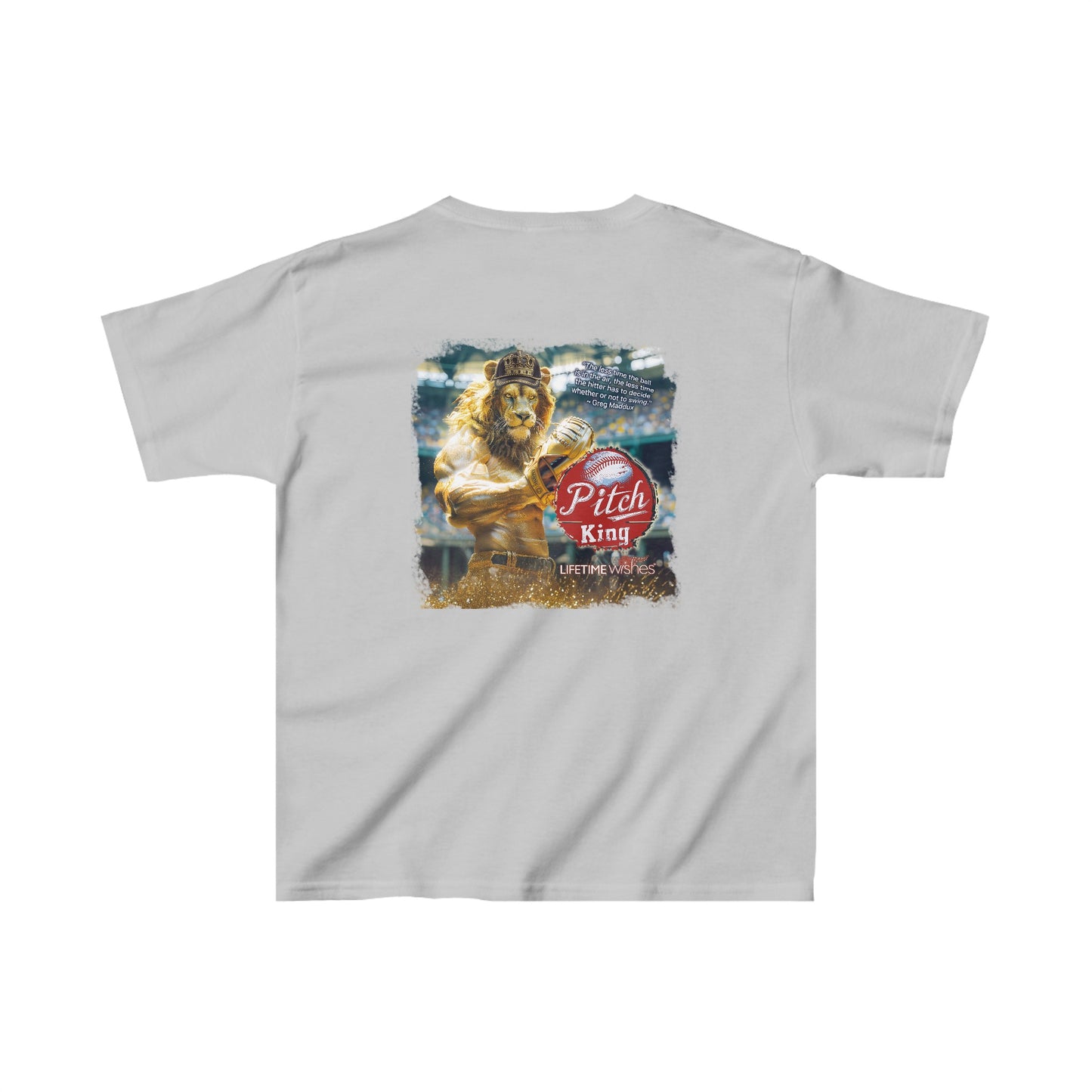 Baseball Pitch King Lion - Kids Heavy Cotton™ Tee