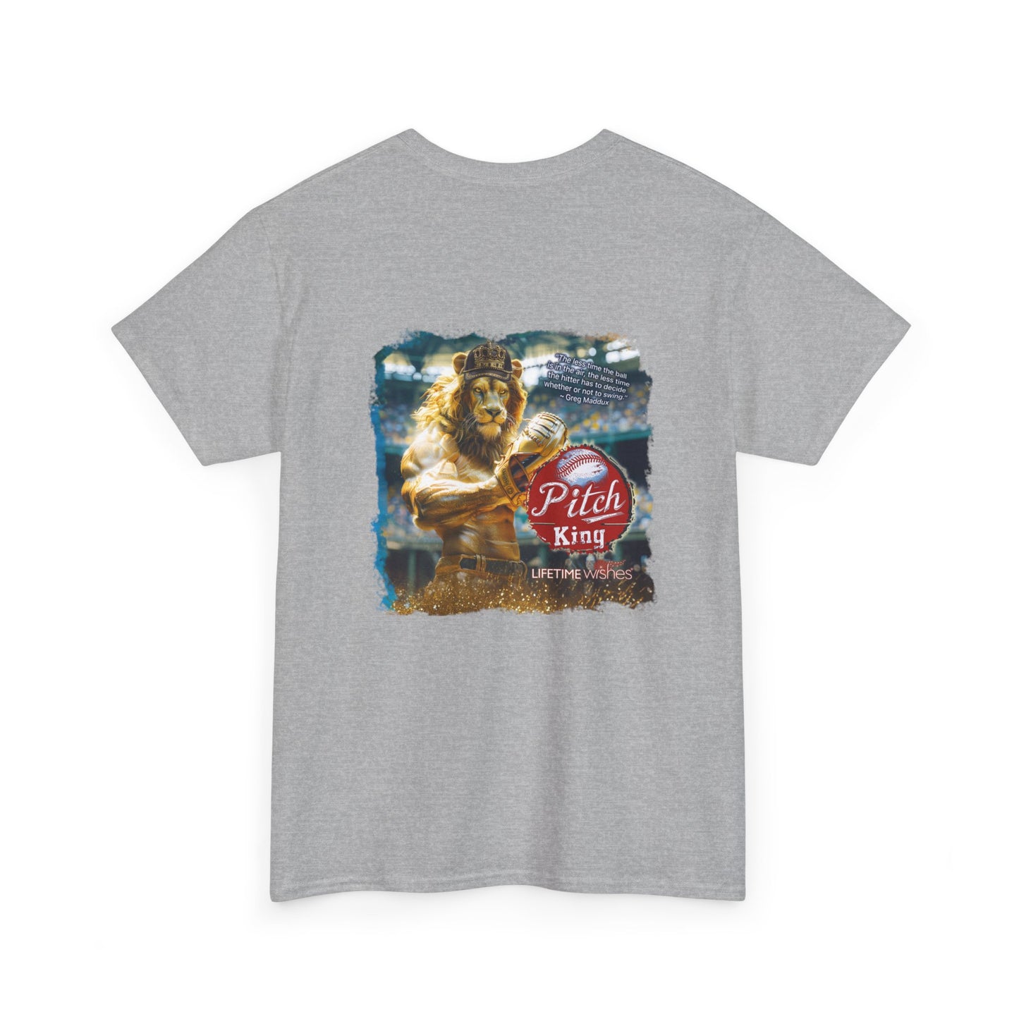 Baseball Pitch King Lion - Adult Unisex Heavy Cotton Tee