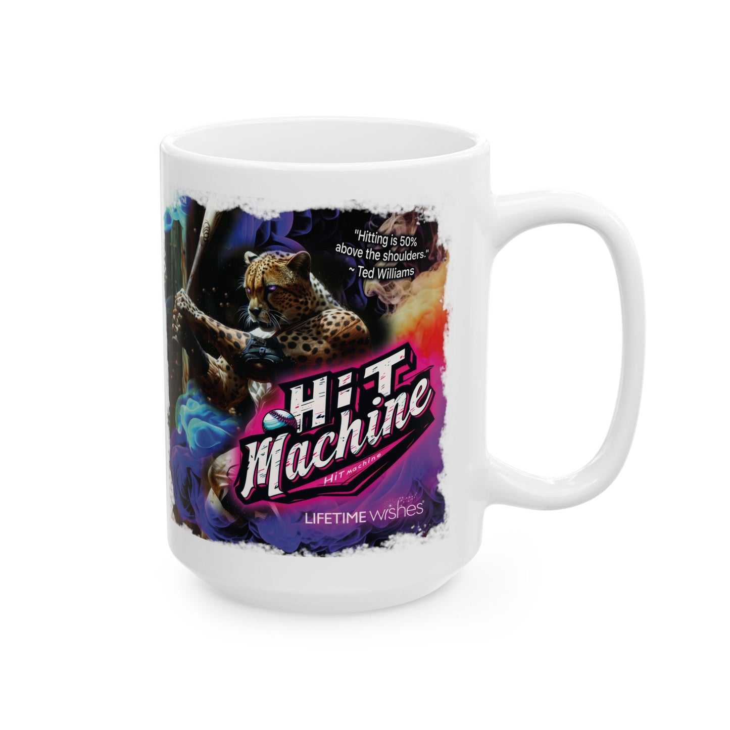 Baseball Hit Machine Cheetah Ceramic Mug, (11oz, 15oz)