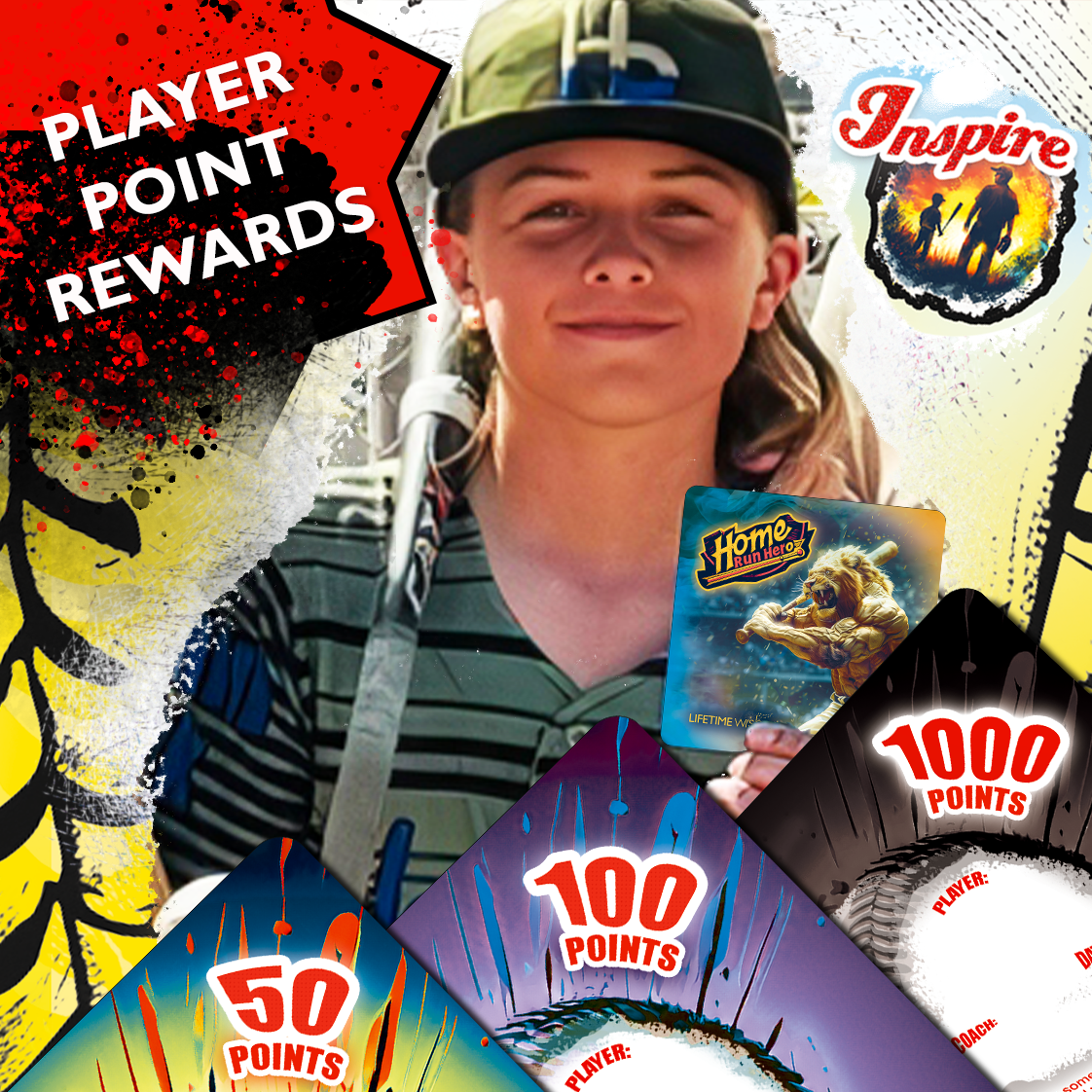 Baseball Player Achievement Card System