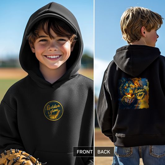 Baseball Golden Glove Lion Youth Heavy Blend Hooded Sweatshirt, baseball sweatshirt, sports hoodie, baseball gift, birthday gift, kid hoodie