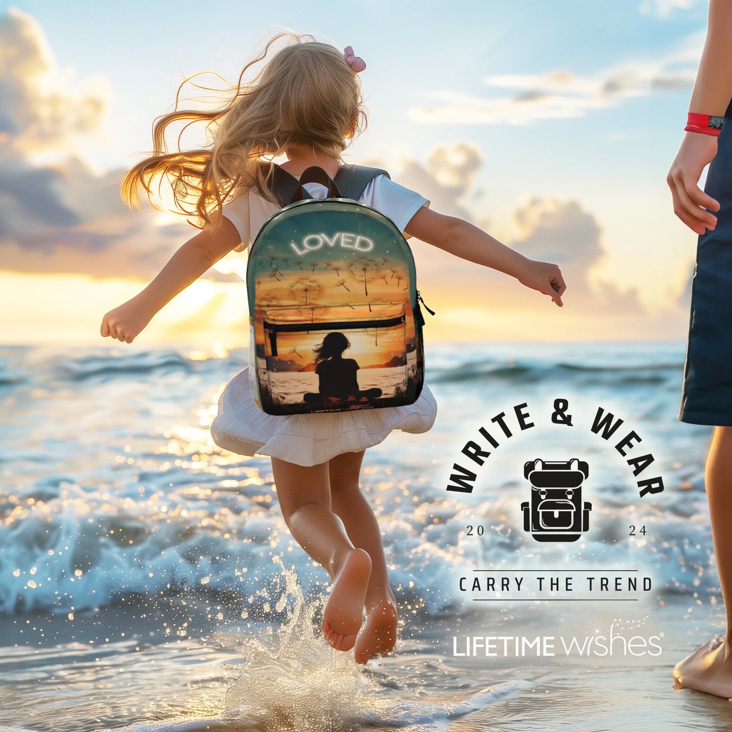 Write & Wear "Your Are Loved" Backpack w/ Space to Personalize, Daughter Gift, Back to School, Kids Backpack, Laptop Bag, Padded, Adjustable